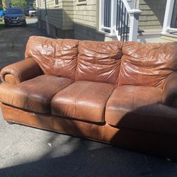 Brown Leather Sleeper Sofa