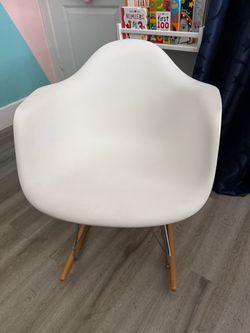 White Modern Plastic Rocking Armchair