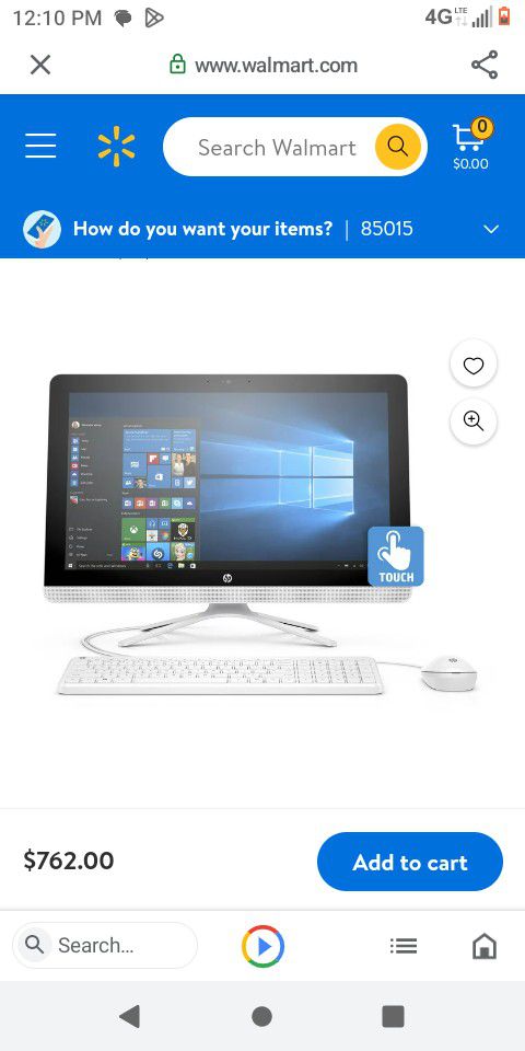 24 " Hp All In 1 Hd Touchscreen IPS Monitor  PC I CORE 3