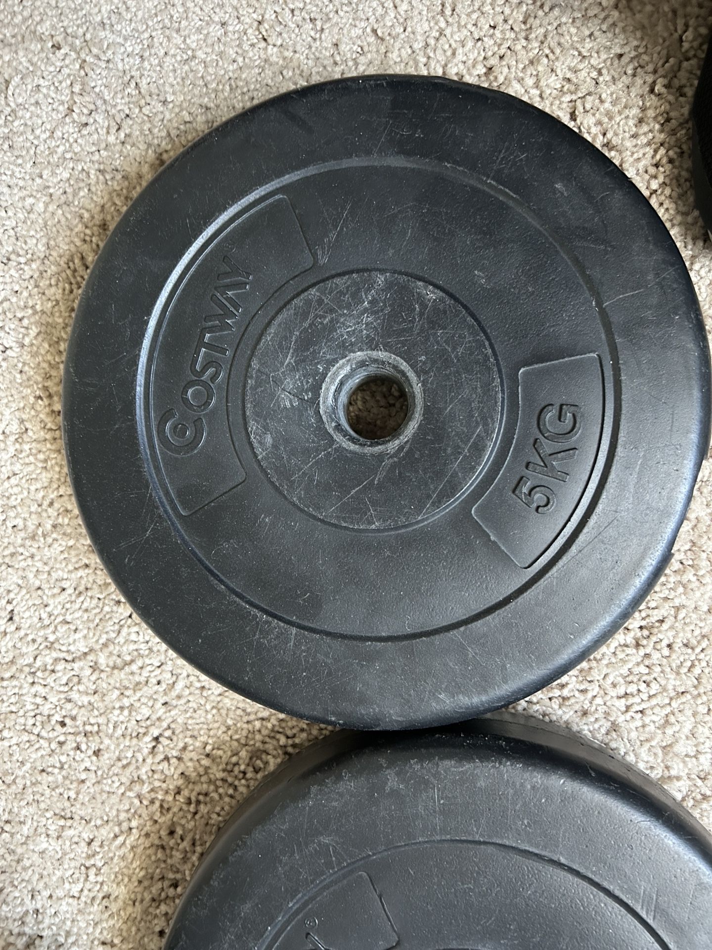 2- 5 Kg weights, can Use With The Dumbbell