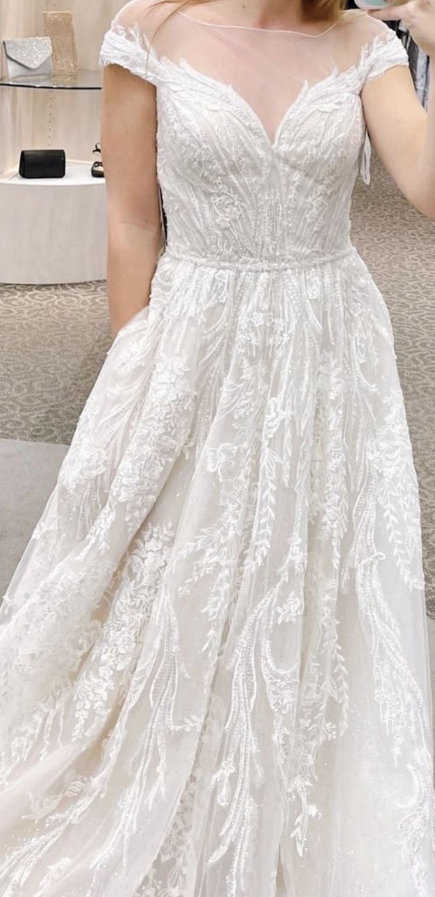 Davids Bridal  Oleg Cassini Beaded Ball Gown