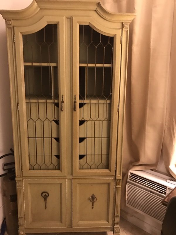 Vintage Green Wood Armoire Hickory Manufacturing Company 1911 For