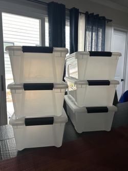32 Qt Stackable Plastic Storage Bins with Lids (7 Available)
