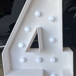Birthday Number Four Sign Light - Used