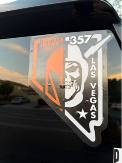 * IBEW Local 357 Las Vegas Vinyl Decal  Sticker 6x8 golden knights and Raiders