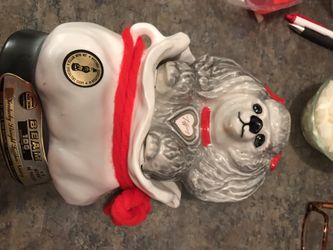 Jim beam Christmas poodle decanter