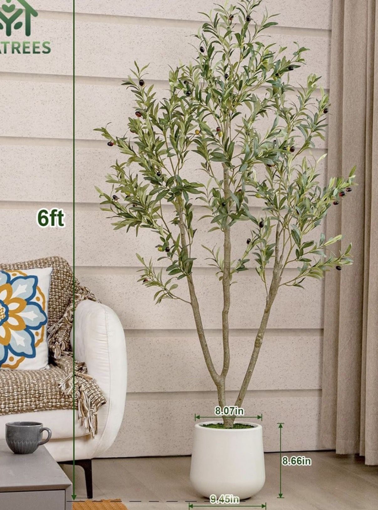 Faux Olive Tree 6 Ft