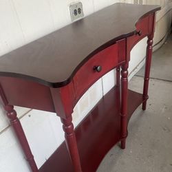 Barn Red Console Table, Entry Table. 2 Drawers 