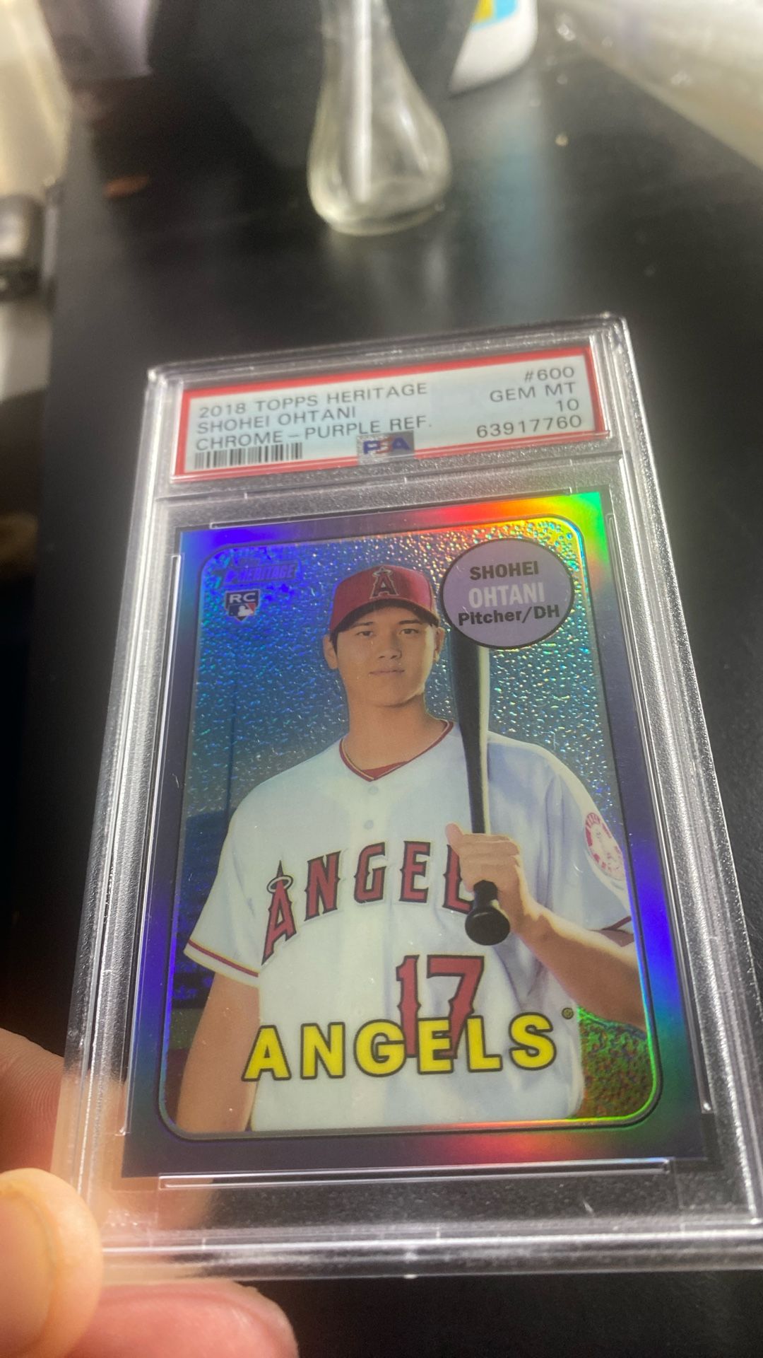 2018 Topps Heritage Shohei Ohtani Purple Refractor Rookie Card PSA 10
