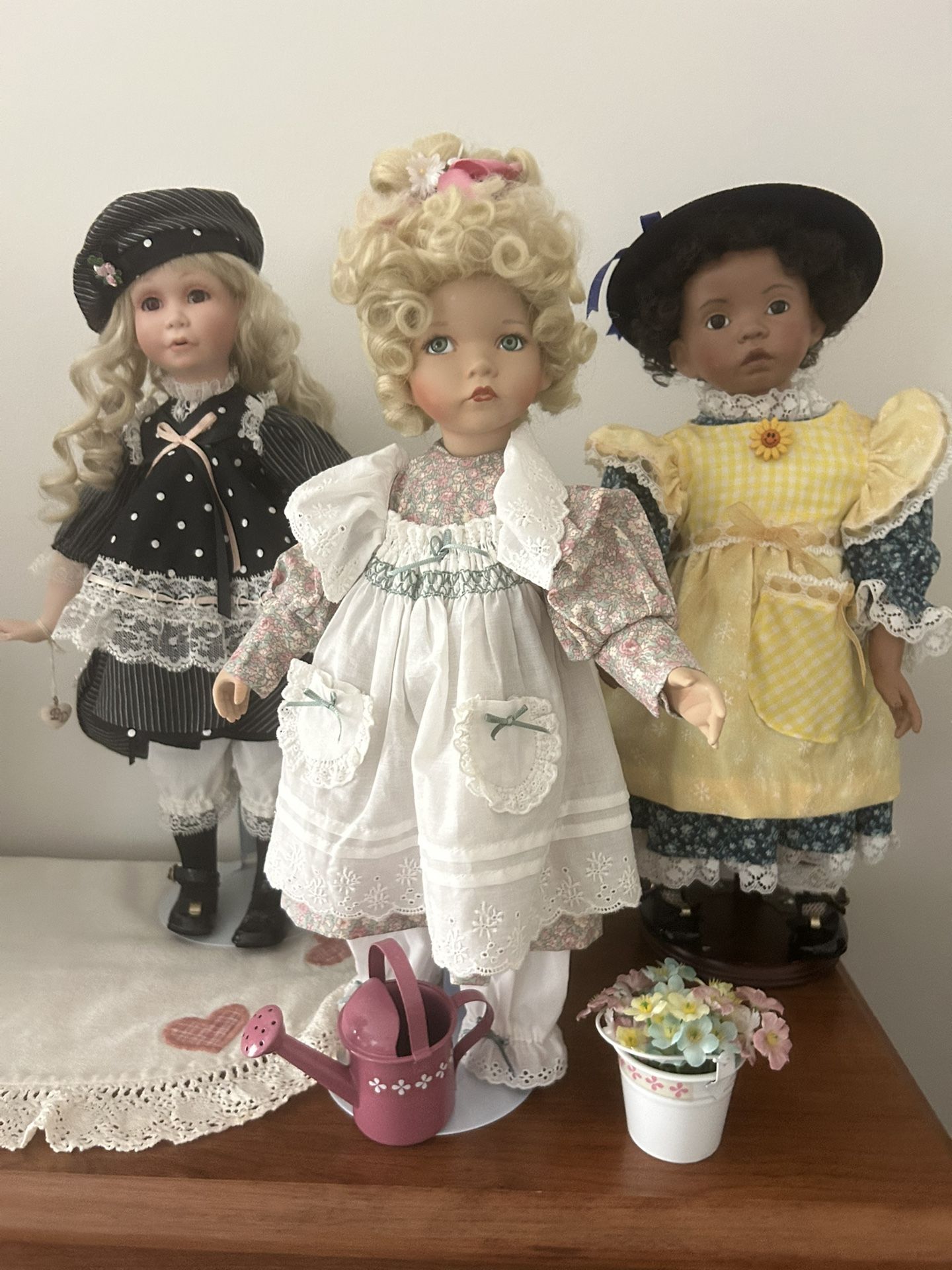 Group Of 3 Small Porcelain Dolls