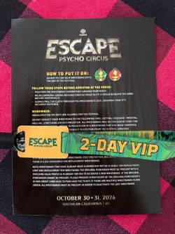 Escape 2 day VIP pass