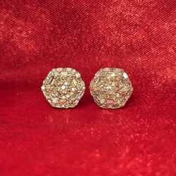 14k Rose Gold Diamond Vintage Earrings 0.69 ctw