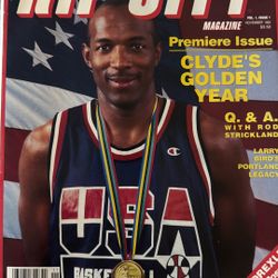 🇺🇲🔥 USA CLYDE DREXLER 1992 RIP CITY MAGAZINE VOL 1 #1 COVER VINTAGE MINT