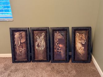 Set of 4 safari pictures