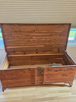 Vintage Cedar Hope Chest with Brass Hardware