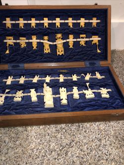 Antique Ivory Chess Set