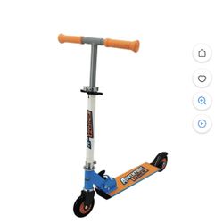 Adventure Force Folding Scooter - Blue and Orange 100mm Wheels 110 lbs Max Weight - 3+ - Unisex New 