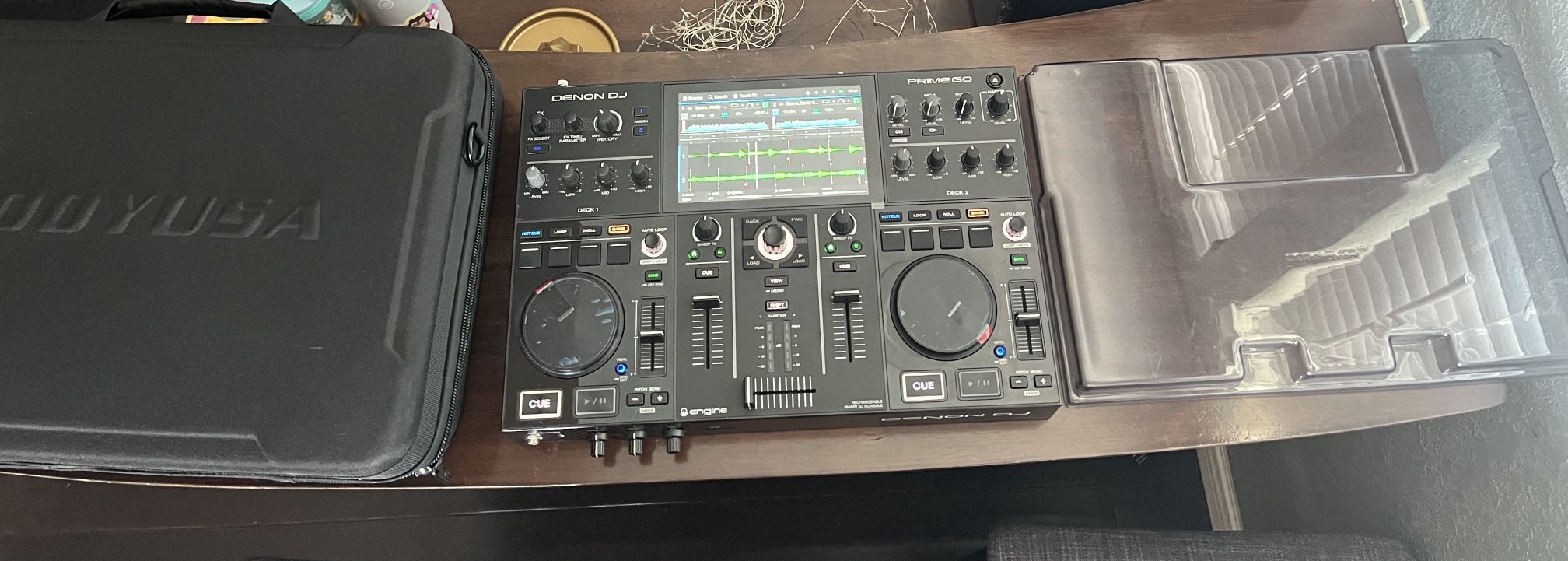 Standalone DJ Controller Denon Prime Go Engine OS With Decksaver And Odyssey Case