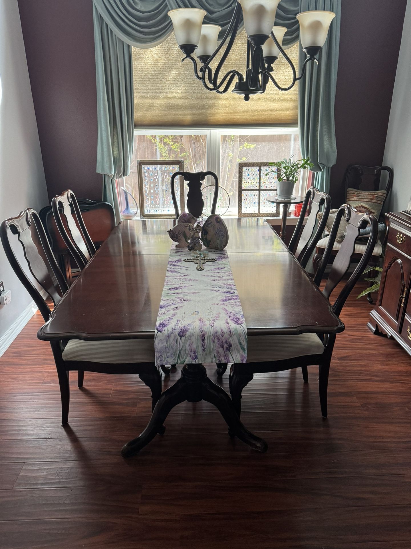 SOLD Dining Room Table, 6 Chairs and China Hutch, Solid Cherrywood made by Sumter Furniture & Cabinet Co