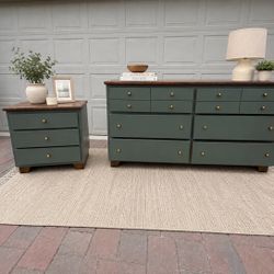 Modern Sage Solid wood 2-Pieces: Dresser & Nightstand
