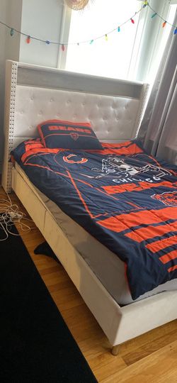 Queen bed frame and mattress