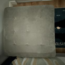 Large Grey Storage Ottoman – Tufted Fabric 