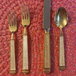 Yamazaki Mother Of Pearl Gold Inlaid Silver Set