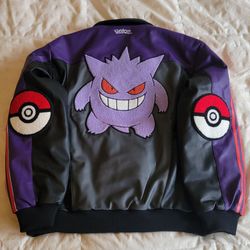NEW Adidas Originals x Pokemon Gengar 8 Ball Varsity Bomber Jacket - Size M