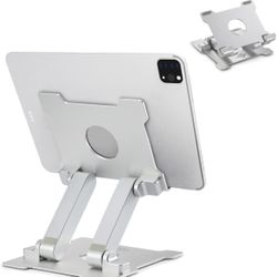 Tablet Stand (Adjustable Foldable Eye-Level Aluminum Solid Up to 15-inch tablets)