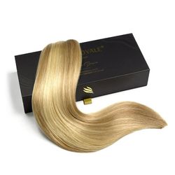 Royale 100% Real Remy clip in  in Hair extensions 19’ color is BL07