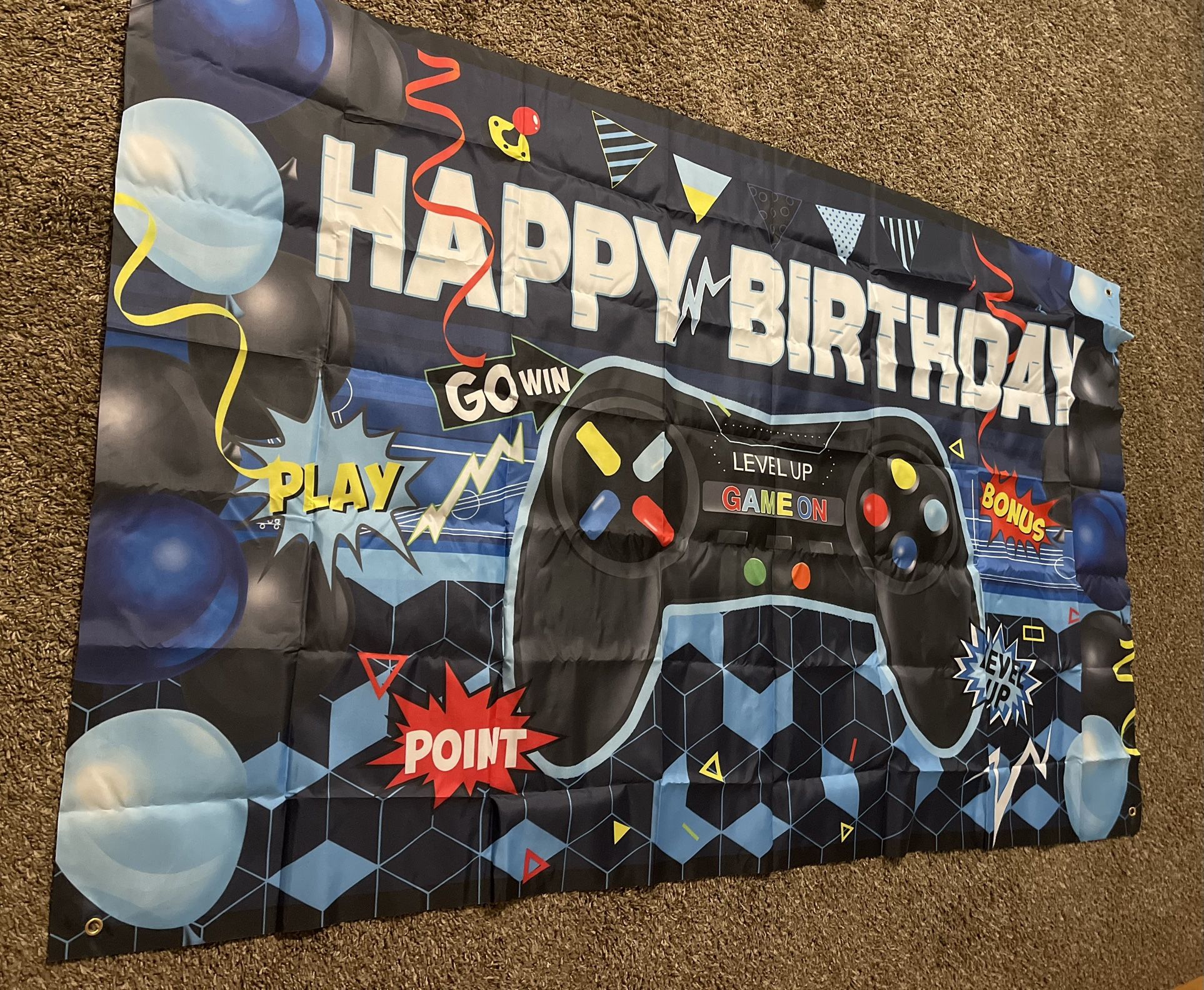 “Game on” Birthday Banner