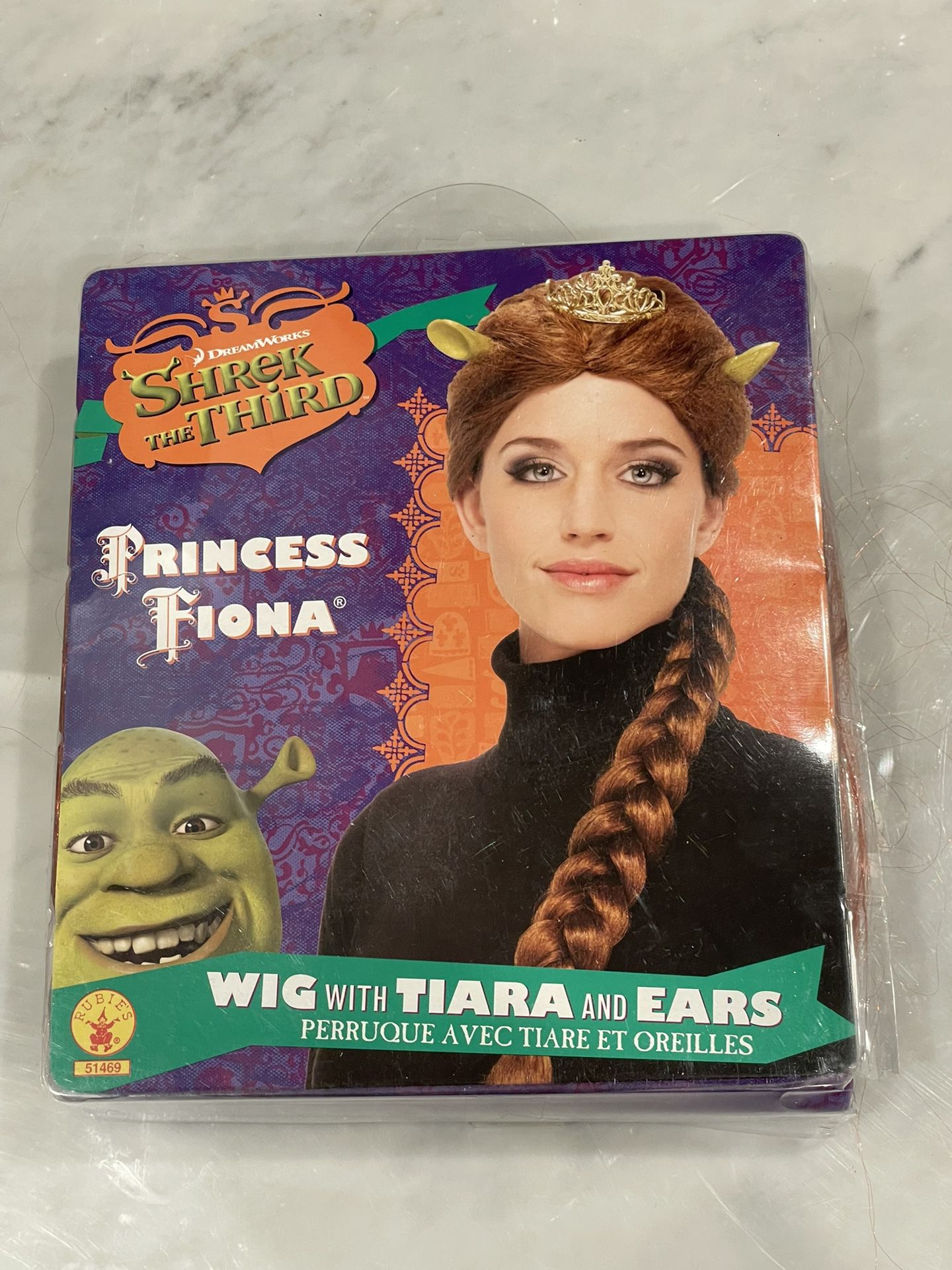 Princess Fiona Wig With Tiara & Ears Shrek The Third Dreamworks Disney New Easter Basket Gift