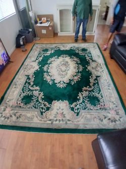 emerald green Chinese Art Deco Peking rug