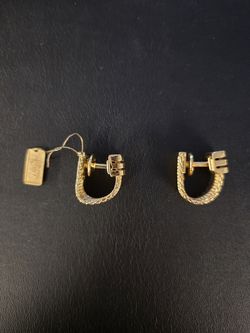 Rare Vintage 1958 Christian Dior Gold Tone Mesh Cufflinks W/Numbered Tag