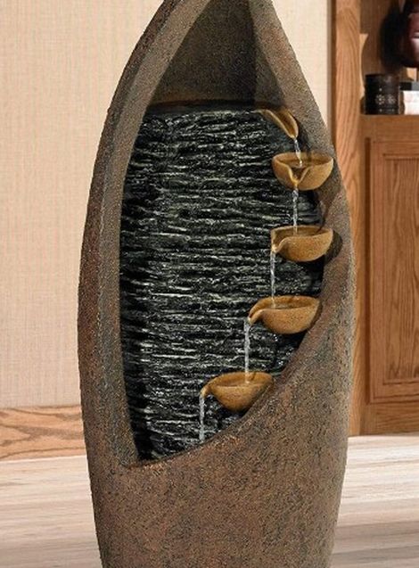 35" Modern Water Fountain with Light LED