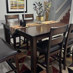 Complete set of wooden dining table