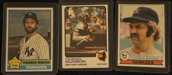 Thurman Munson Vintage Yankees Lot – 1973, 1976 & 1979 Topps