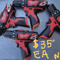 Milwaukee M12 Drill/driver  $35 Ea