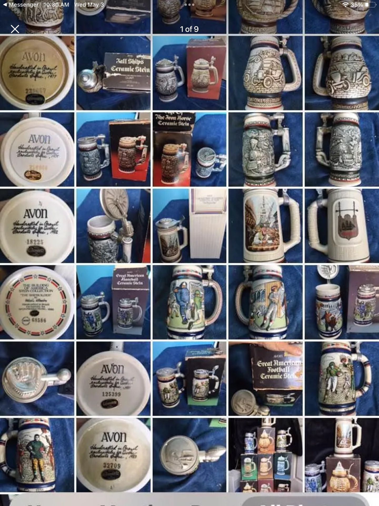 10 Avon Mugs From The 70s And 80s In Original Boxes $15 Each Or All For $140.00