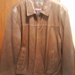 Brown Leather Man's Coat