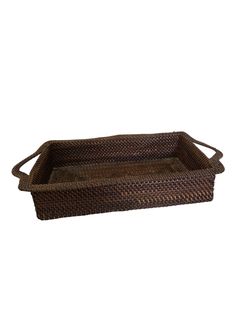 Exquisite Antique Rattan Handwoven Serving Tray With Handles