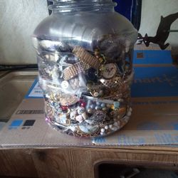 Jug Of Mixed Jewelry/Crafts