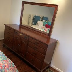 Beautiful Wood Dresser With Mirror 