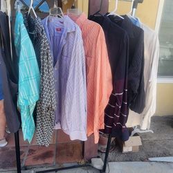 Lot Of 7 Shirts Size LARGE 