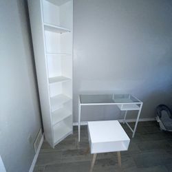 furniture bundle (bookshelf , desk, side table and entertainment stand ) 