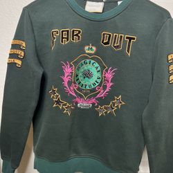 Scotch & Soda Far Out Green Crewneck Embroidered Sweater Sweatshirt Size XS Used