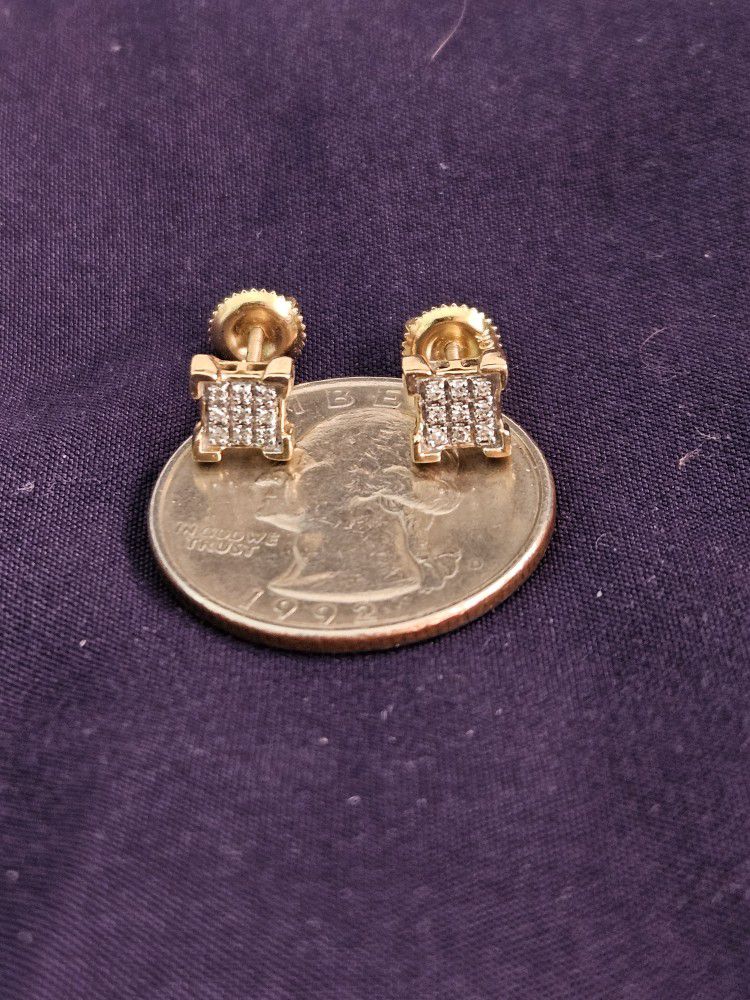 10kt Gold Diamond Earrings 