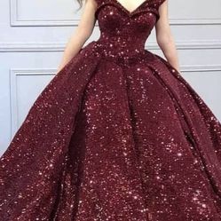 Size 4 Red Sequined Quinceaera/Prom/Sweet 16 Dress