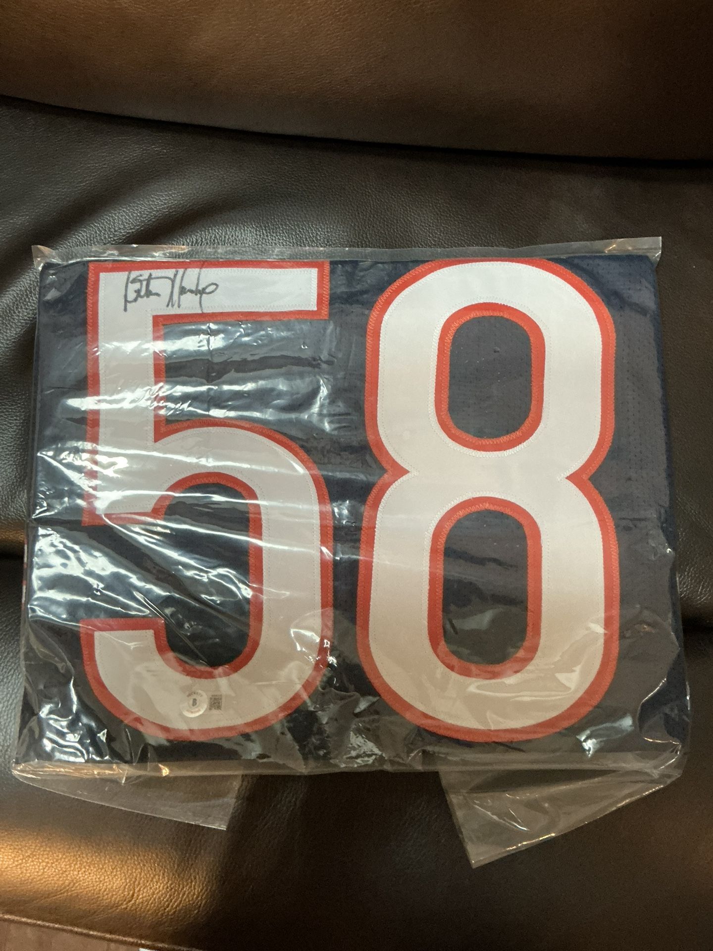 Wilbur Marshall Custom Blue Jersey Signed Auto Beckett Coa