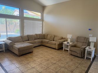 Sectional and matching recliner
